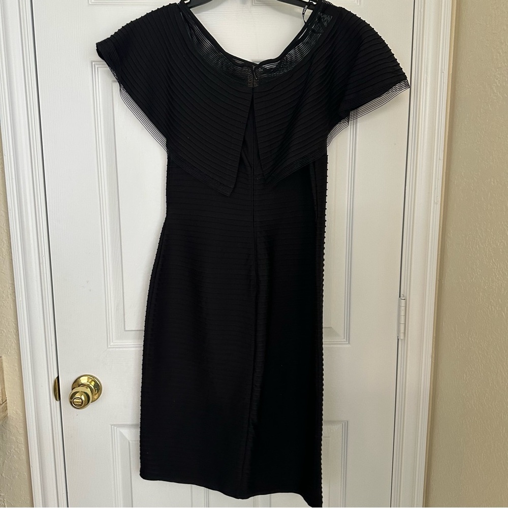Tadashi Shoji Black  Off Shoulder Sheath Dress medium
